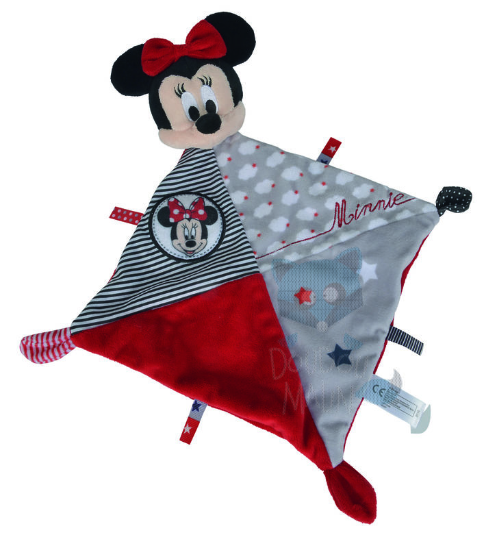  baby comforter minnie mouse red grey cloud  